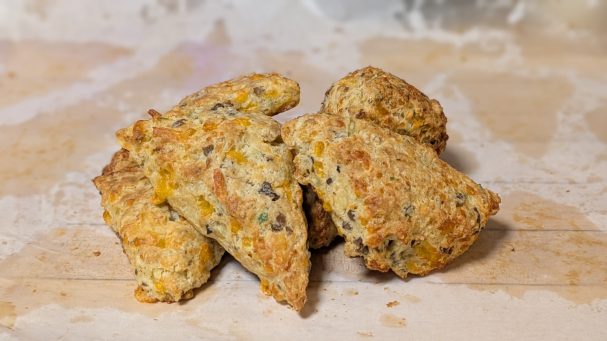 Green onion and Oyster mushroom savoury scones