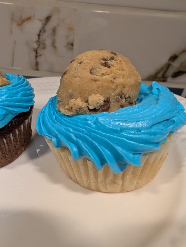 Vanilla Buttercream and cake with Cookie Doh Cupcake